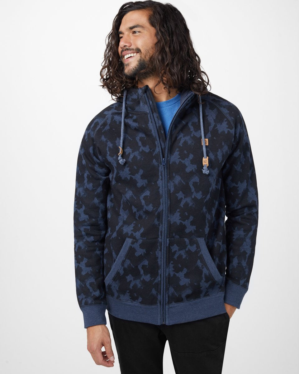 Blue Men's Eco-Friendly Zip-Up Hoodie
