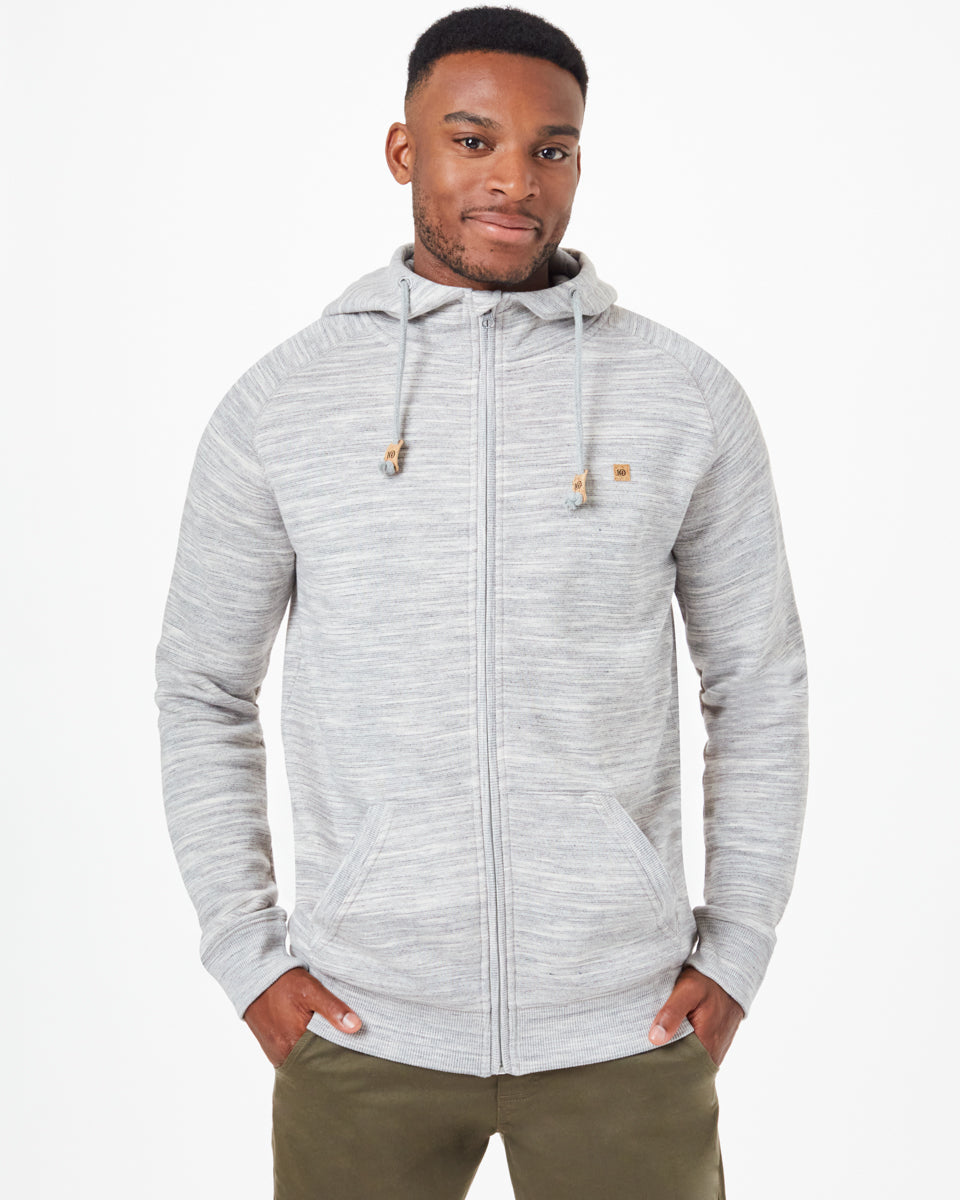 Gray Men's Eco-Friendly Zip-Up Hoodie