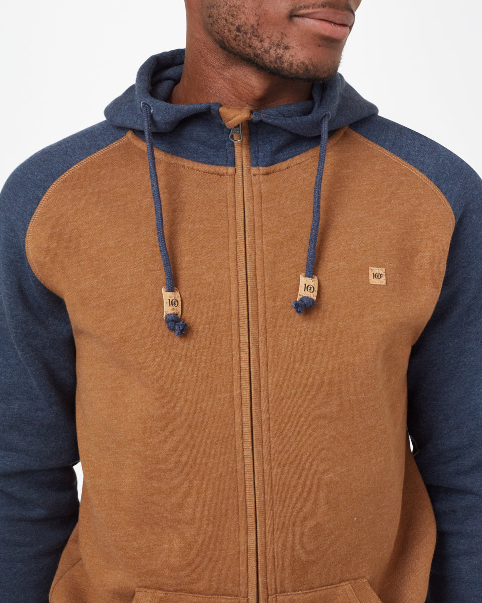 Blue,Brown Men's Eco-Friendly Zip-Up Hoodie