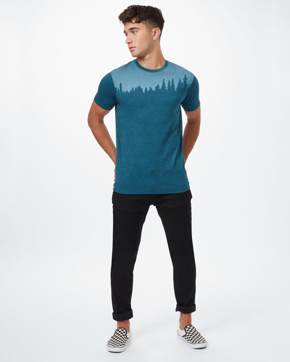 Blue Tree Graphic Crew Neck T-Shirt