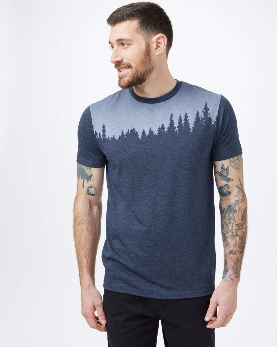 Blue Tree Graphic Crew Neck T-Shirt