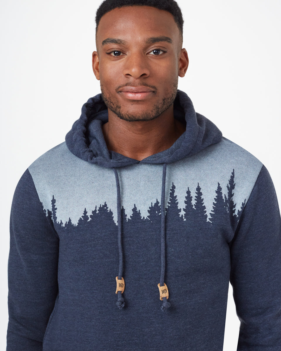 Blue Treelinen Graphic Pullover