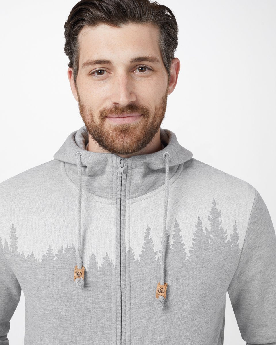 Gray Tree Graphic Zip Up Hoodie