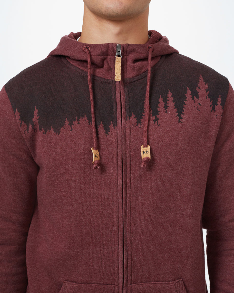 Red Tree Graphic Zip Up Hoodie