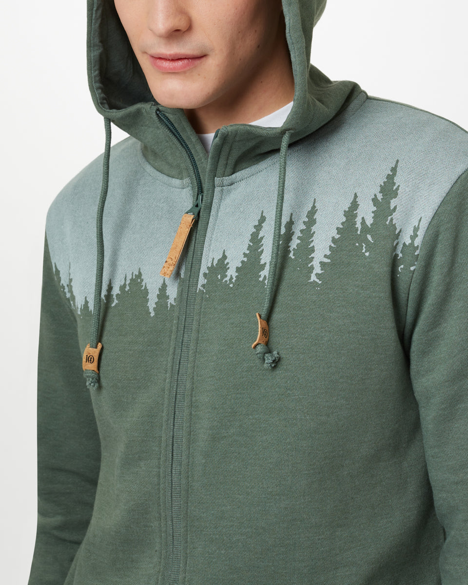 Green Tree Graphic Zip Up Hoodie