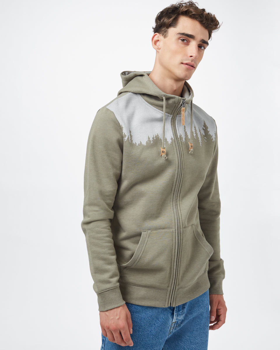 Green Tree Graphic Zip Up Hoodie