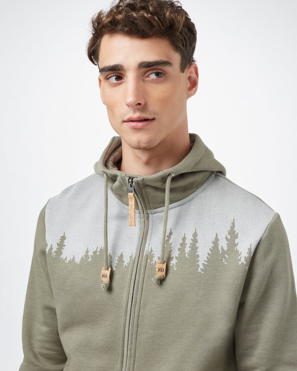 Green Tree Graphic Zip Up Hoodie