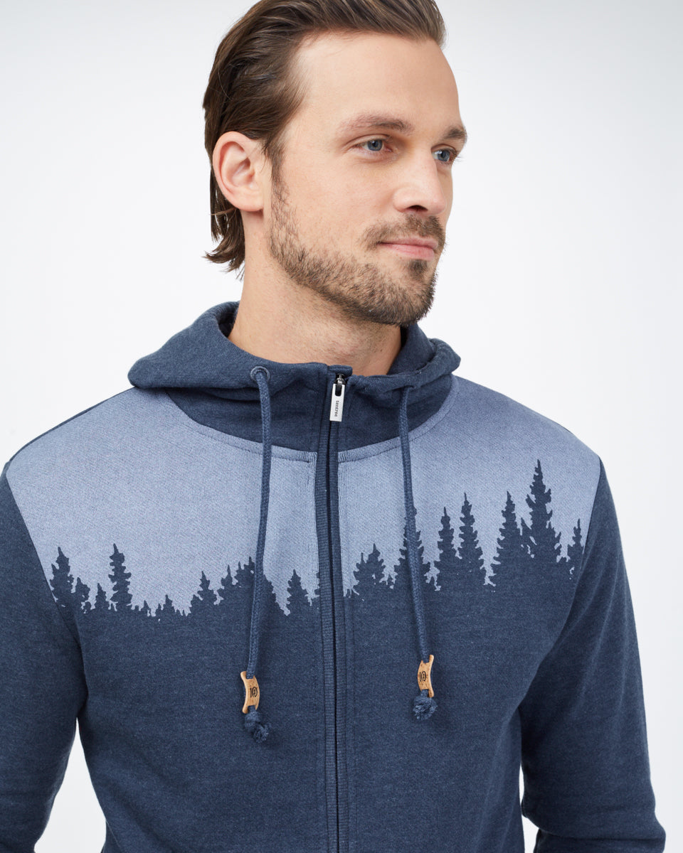 Blue Tree Graphic Zip Up Hoodie