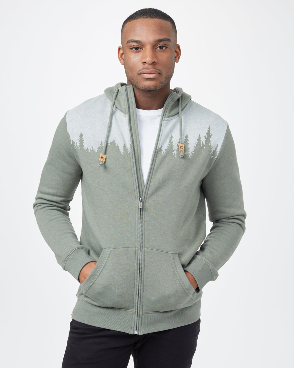 Green Tree Graphic Zip Up Hoodie