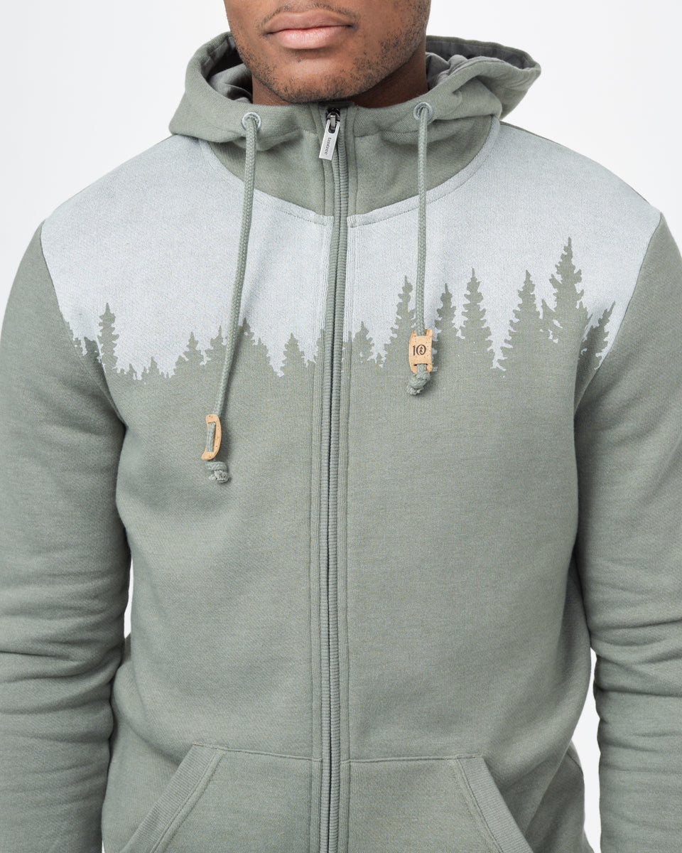 Green Tree Graphic Zip Up Hoodie