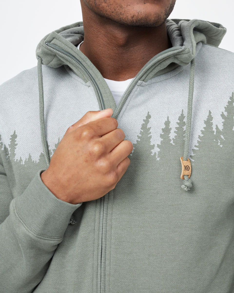 Green Tree Graphic Zip Up Hoodie