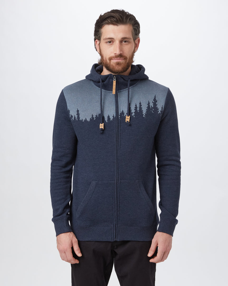 Blue Tree Graphic Zip Up Hoodie