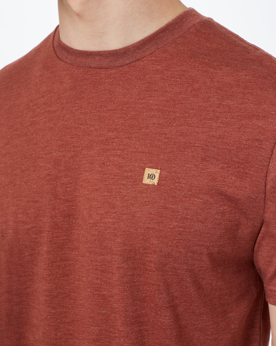 Red Recycled Polyester Crew Neck Tee