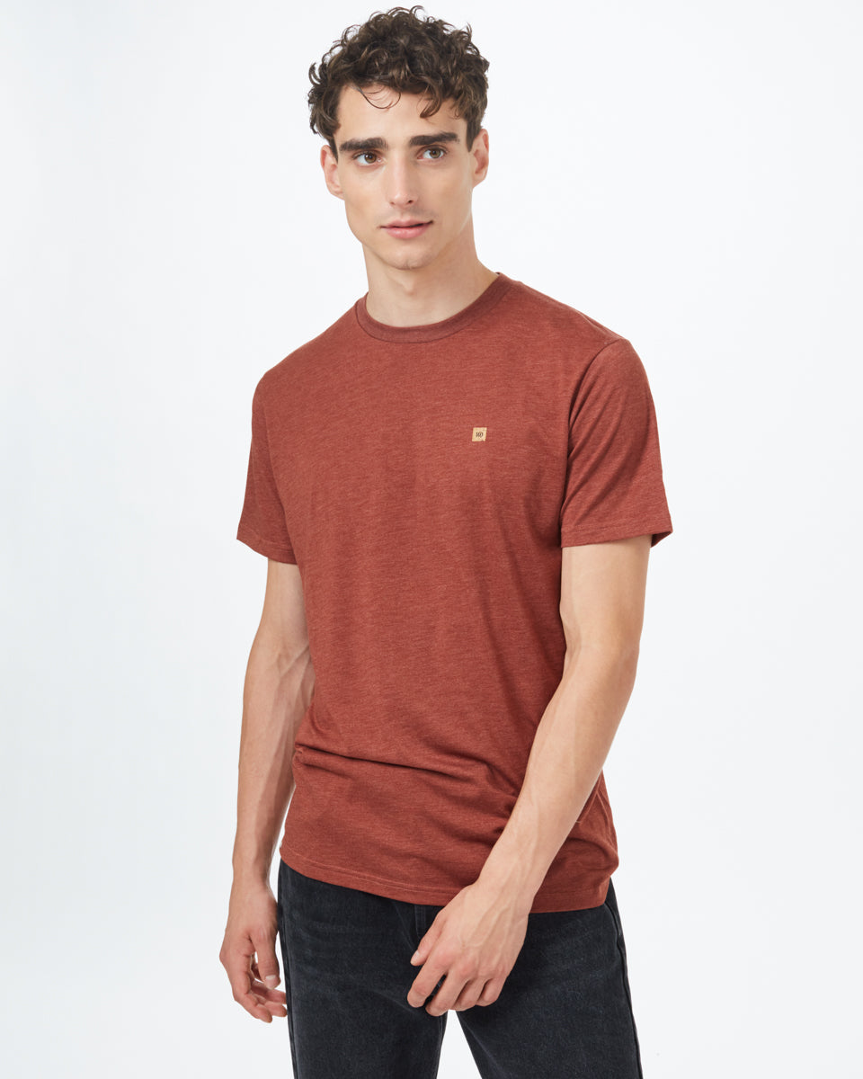 Red Recycled Polyester Crew Neck Tee