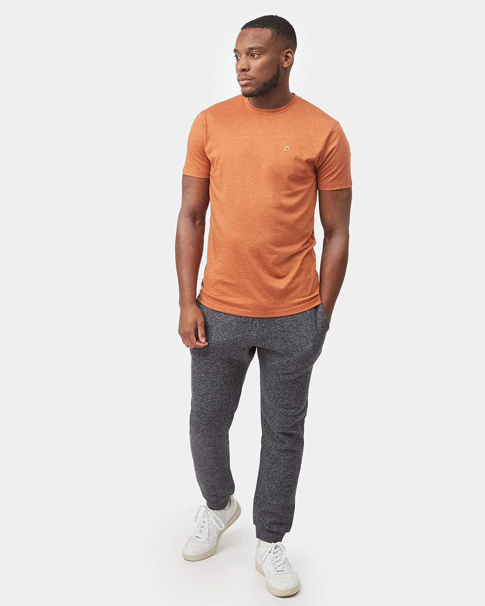 Orange Recycled Polyester Crew Neck Tee