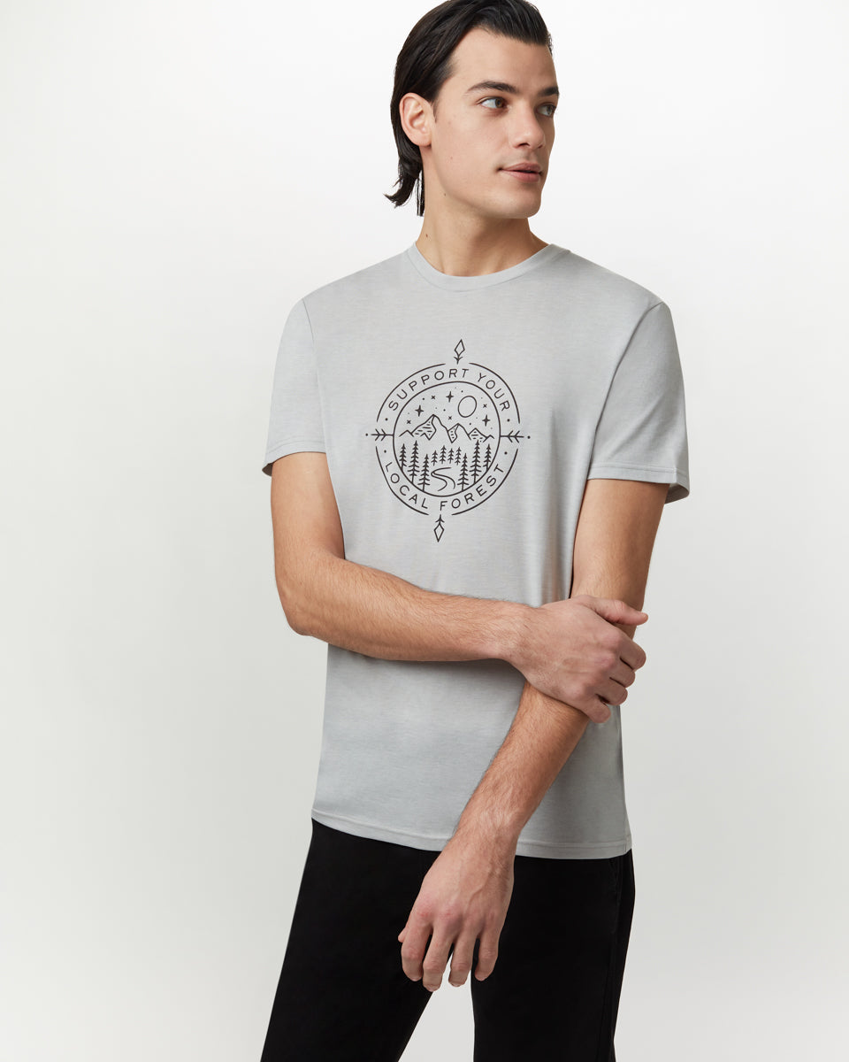 Gray Men's Eco-Friendly Graphic Tee