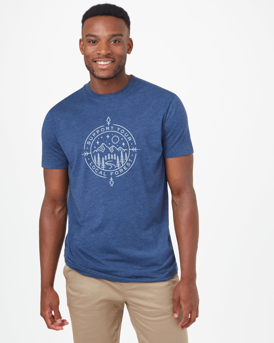 Blue Men's Eco-Friendly Graphic Tee