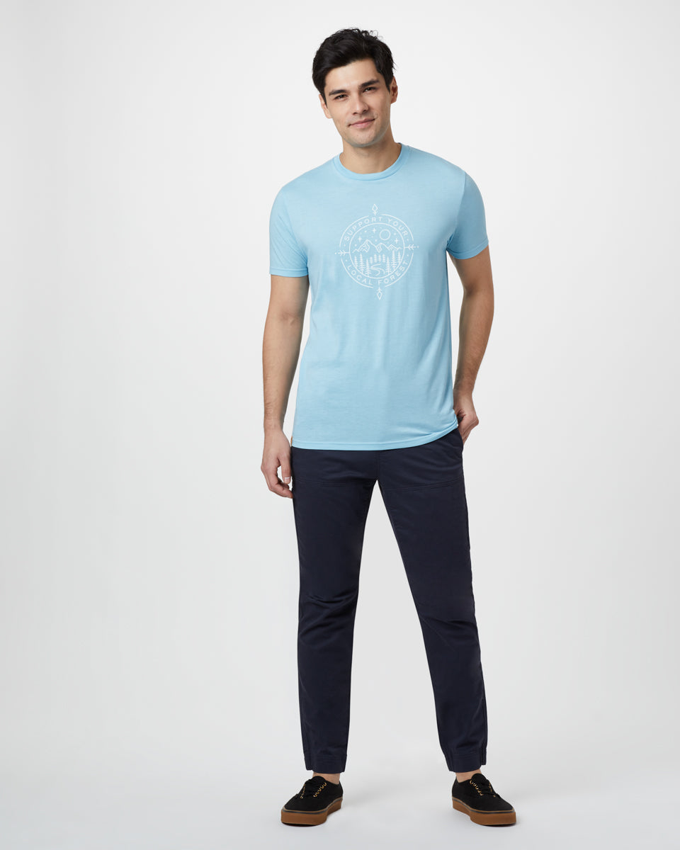 Blue Men's Eco-Friendly Graphic Tee