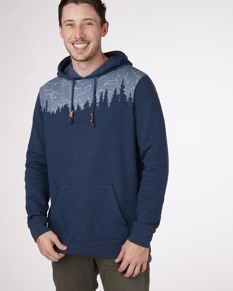 Blue Tree Graphic Hooded Pullover