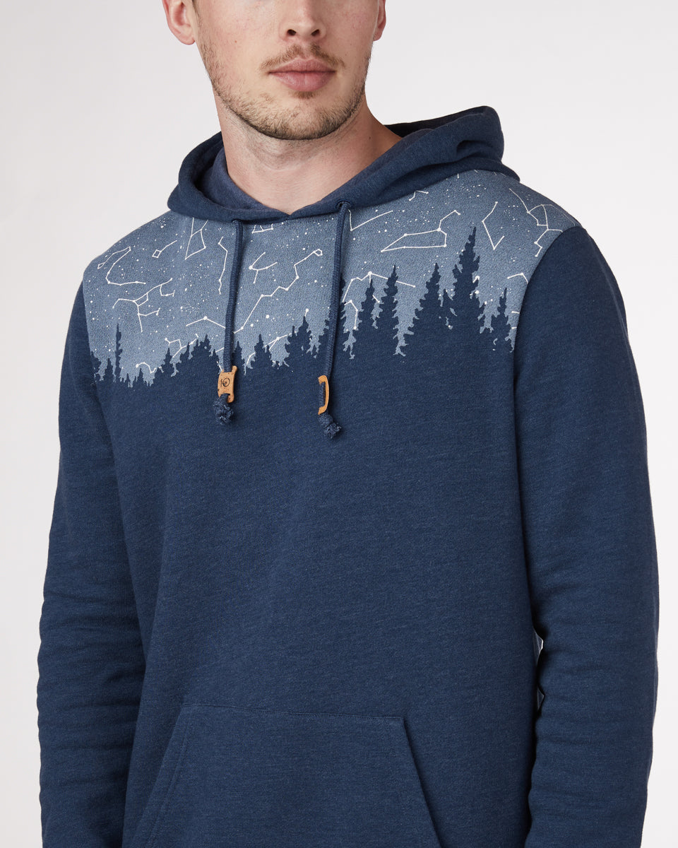 Blue Tree Graphic Hooded Pullover