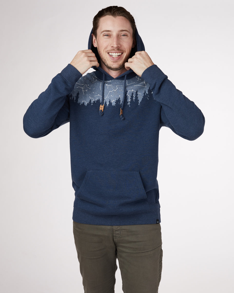 Blue Tree Graphic Hooded Pullover