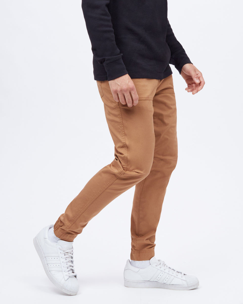 Brown Men's Organic Cotton Twill Joggers