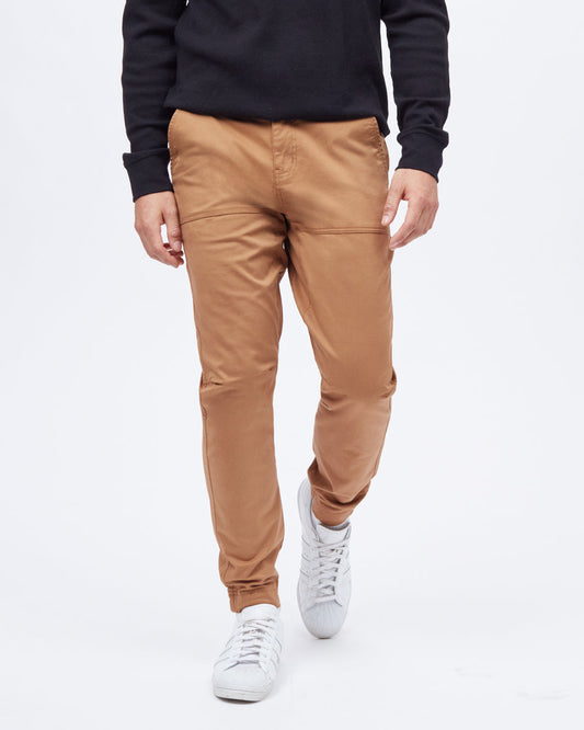 Brown Men's Organic Cotton Twill Joggers