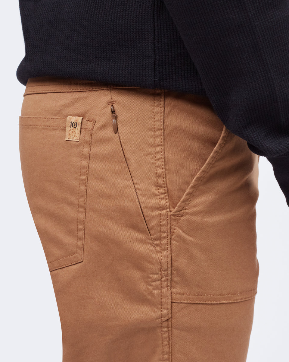 Brown Men's Organic Cotton Twill Joggers