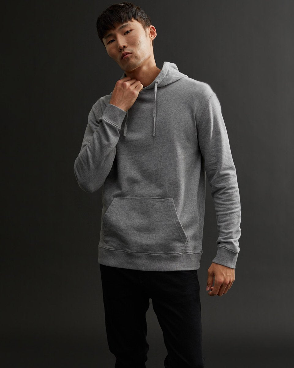 Gray Men's Organic Cotton Pullover Hoodie