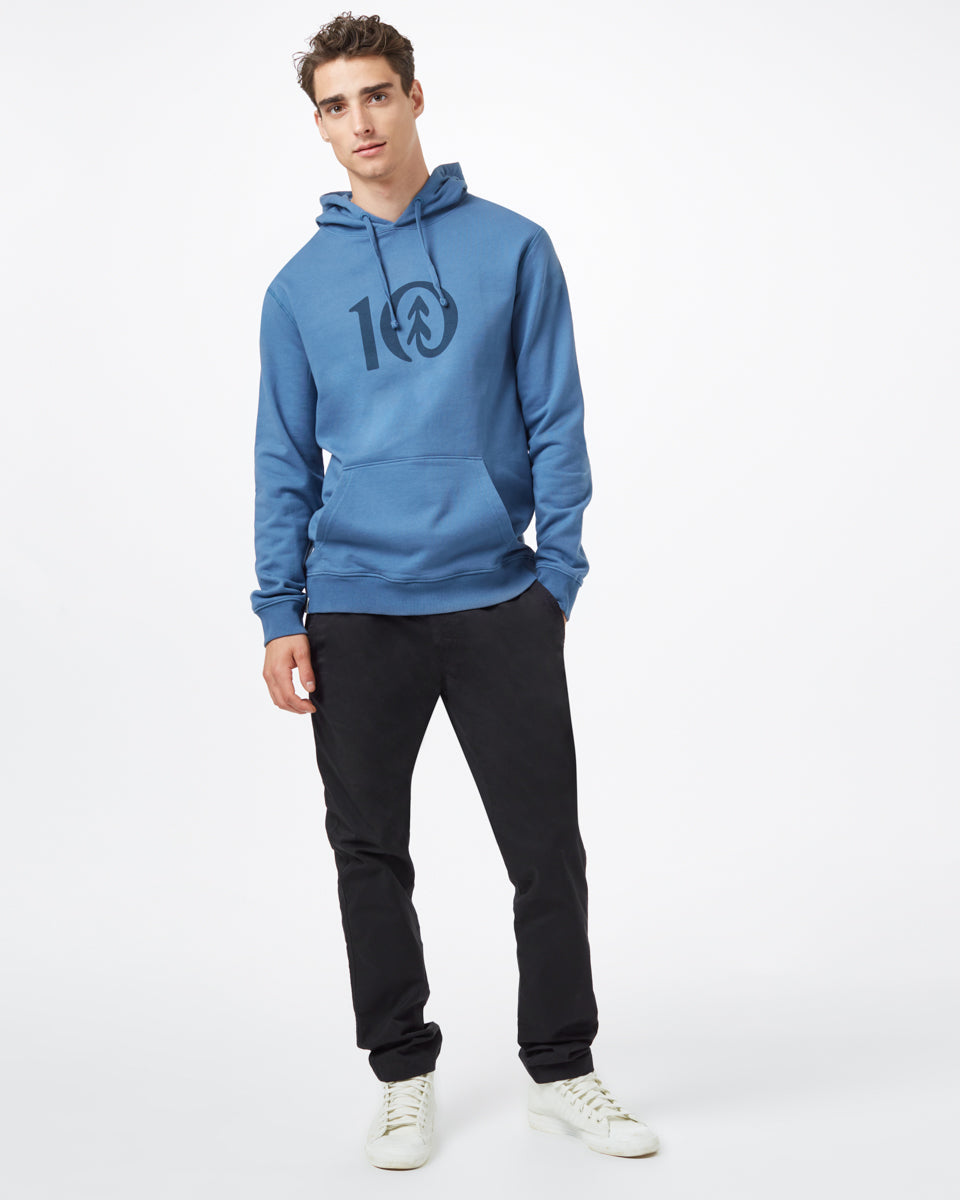 Blue Men's Organic Cotton Pullover Hoodie