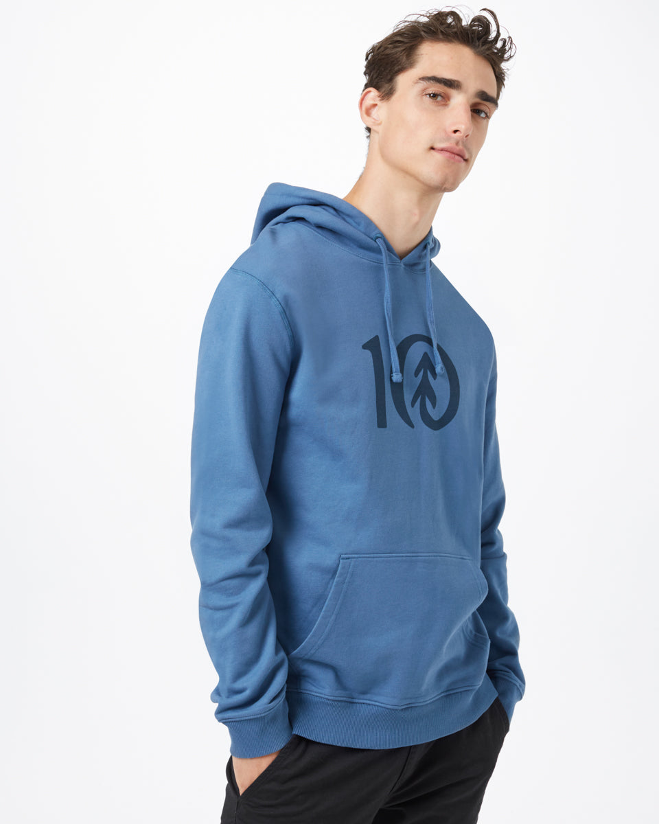 Blue Men's Organic Cotton Pullover Hoodie