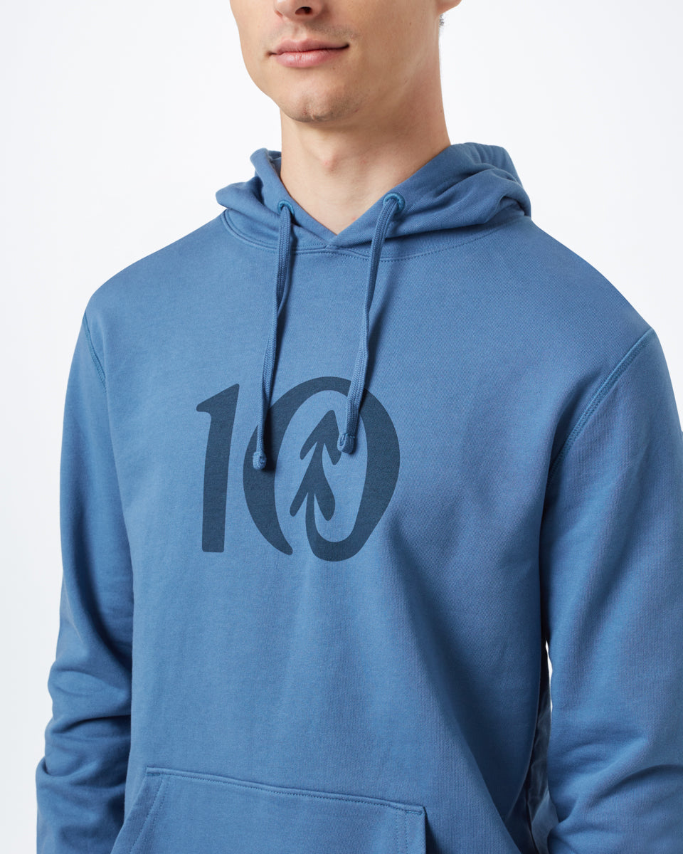 Blue Men's Organic Cotton Pullover Hoodie