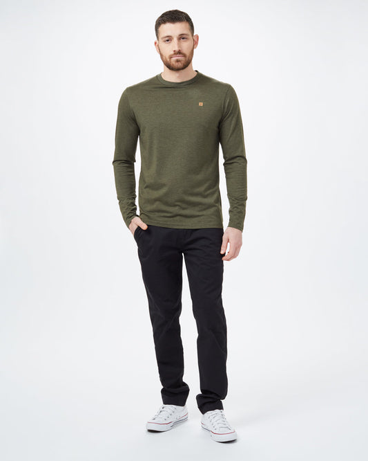 Green Men's Long Sleeve Crew Neck Sweatshirt