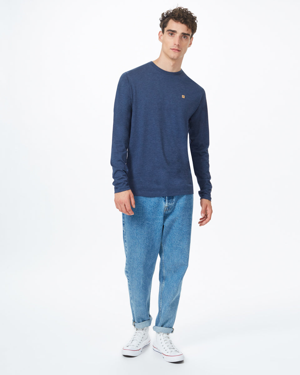 Blue Men's Long Sleeve Crew Neck Sweatshirt