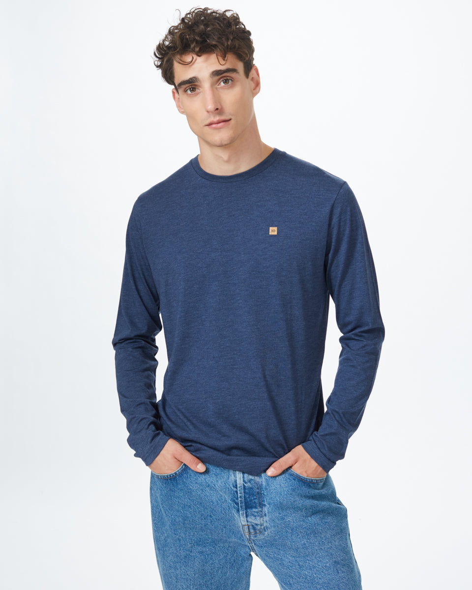 Blue Men's Long Sleeve Crew Neck Sweatshirt