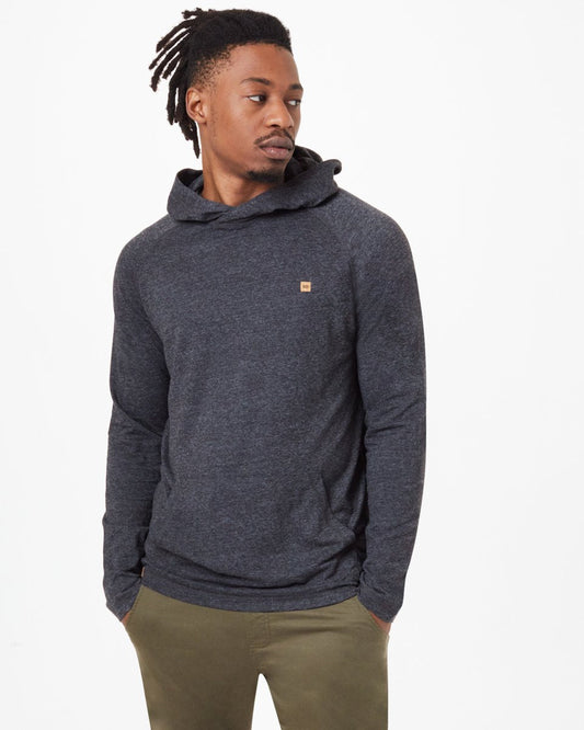 Black Mens Hemp Long Sleeve Hoodie