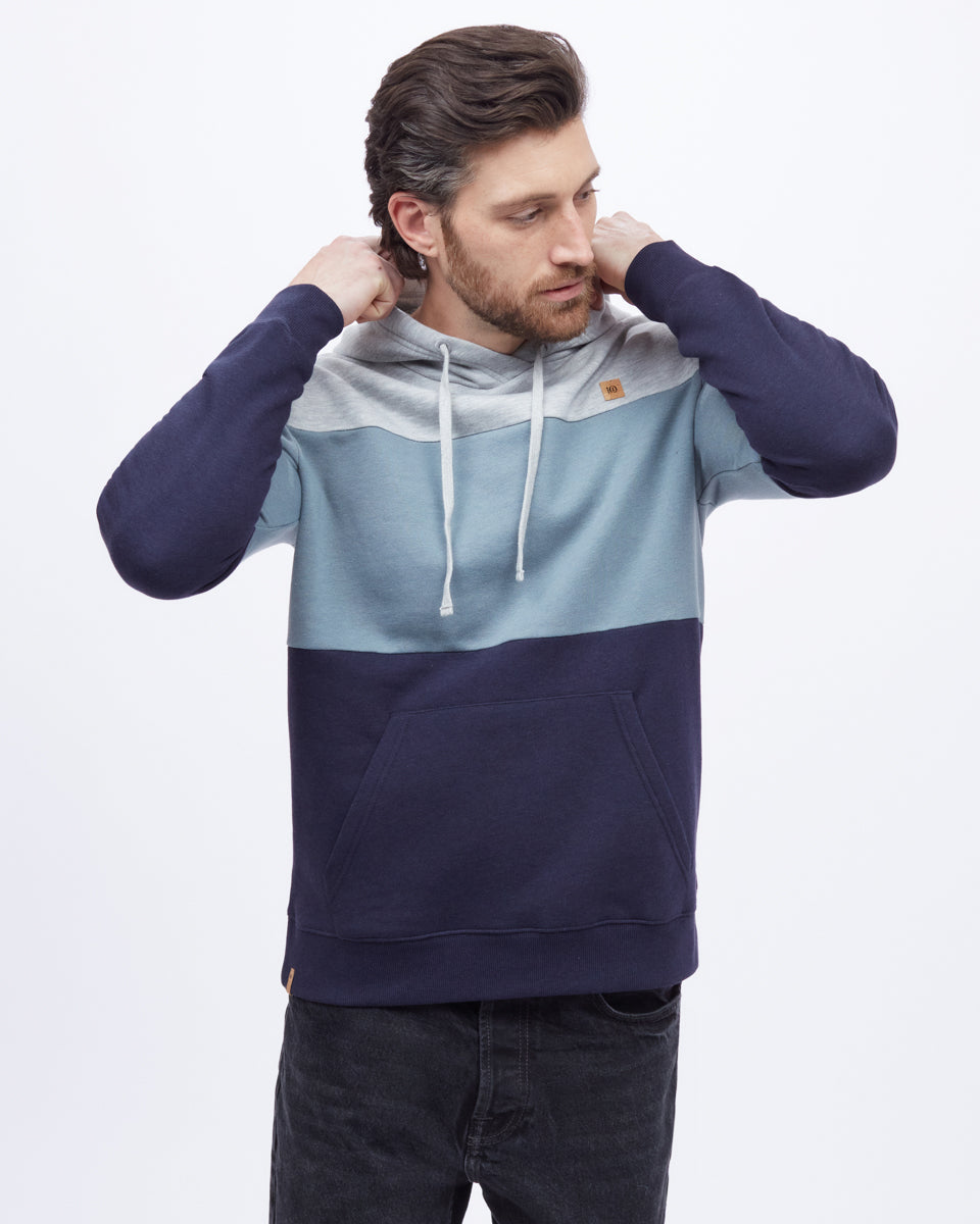 Blue Men's Stripe Pullover Hoodie