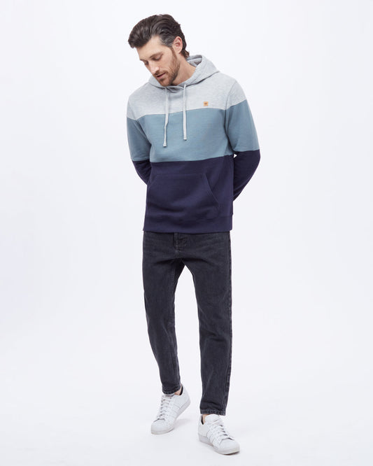 Blue Men's Stripe Pullover Hoodie