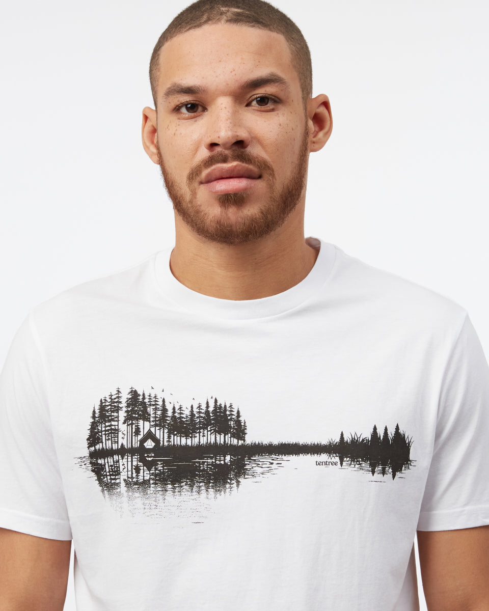 White Men's Organic Cotton Graphic Tee