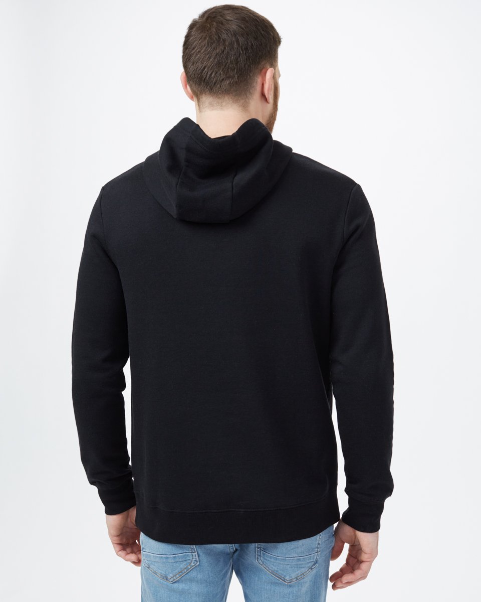 Black Men's Embroidered Pullover Hoodie