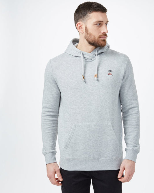 Gray Men's Embroidered Pullover Hoodie