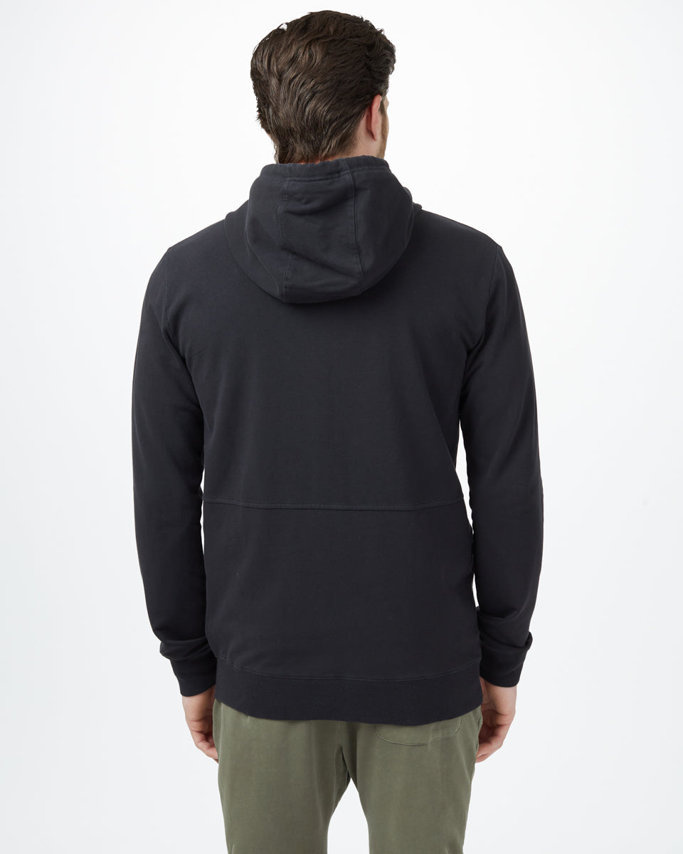 Black Organic Cotton Graphic Zip Up Hoodie