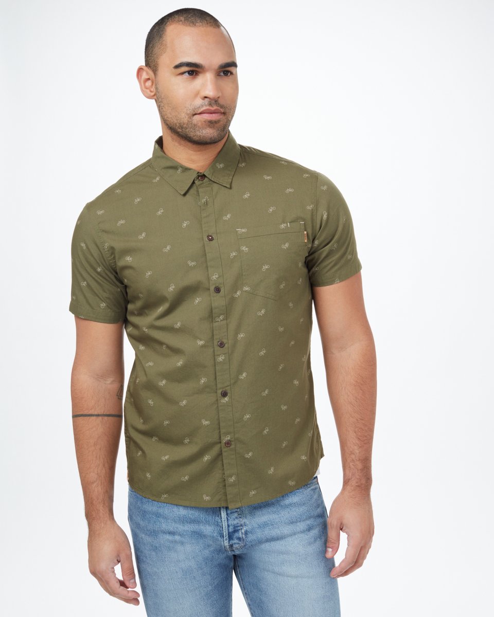 Green Men's Button Up Shirt