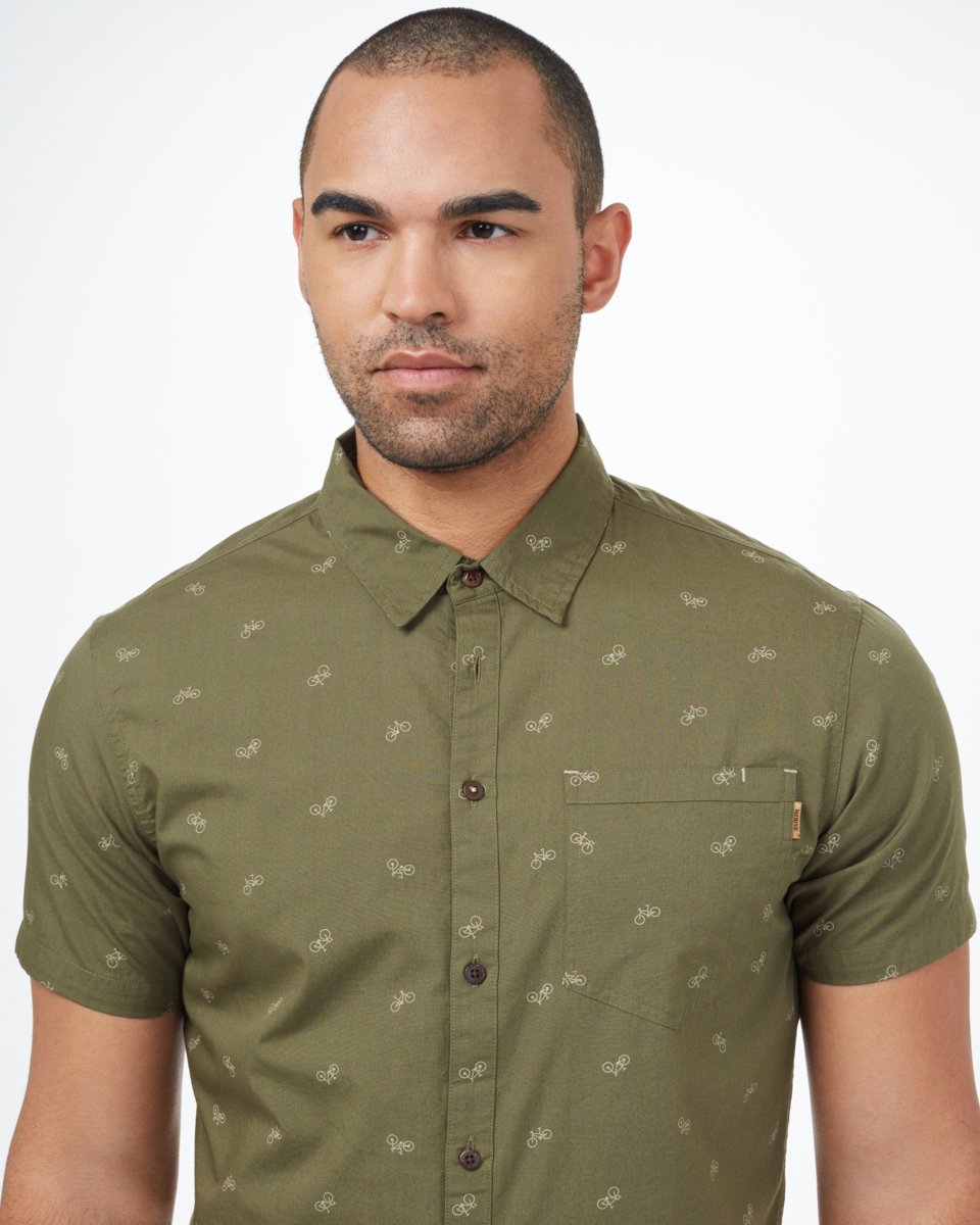 Green Men's Button Up Shirt