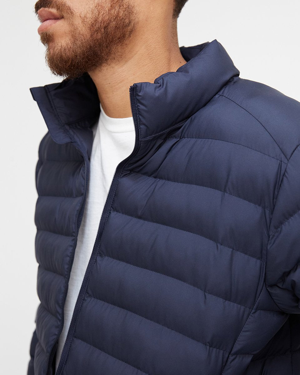 Blue Men's Packable Puffer Jacket