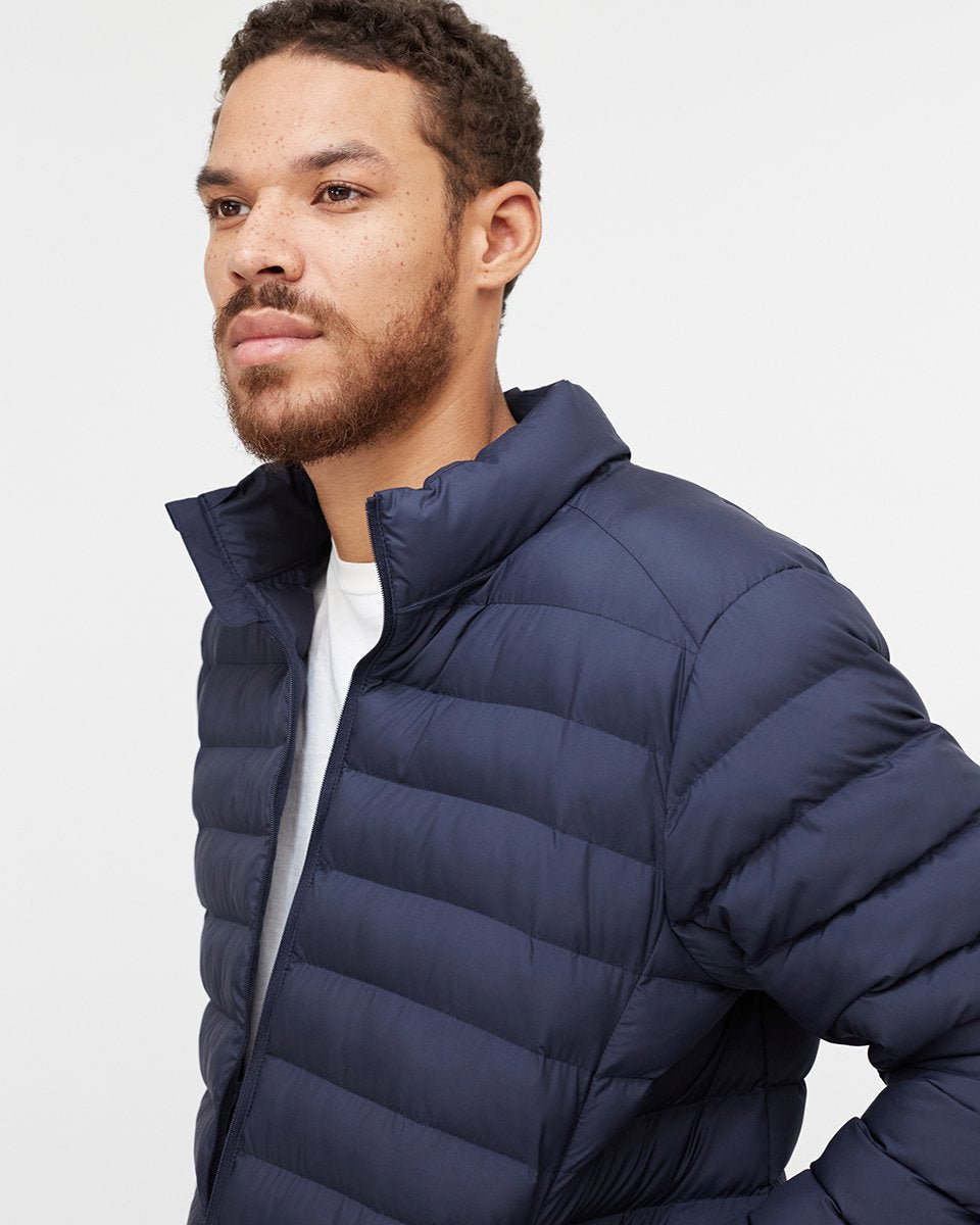 Blue Men's Packable Puffer Jacket