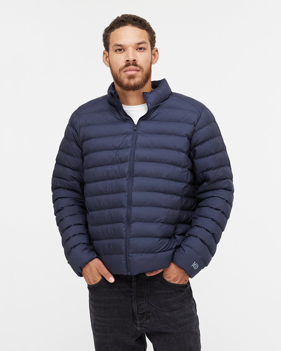 Blue Men's Packable Puffer Jacket