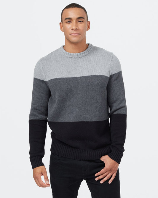 Black,Gray Men's Organic Cotton Striped Jumper