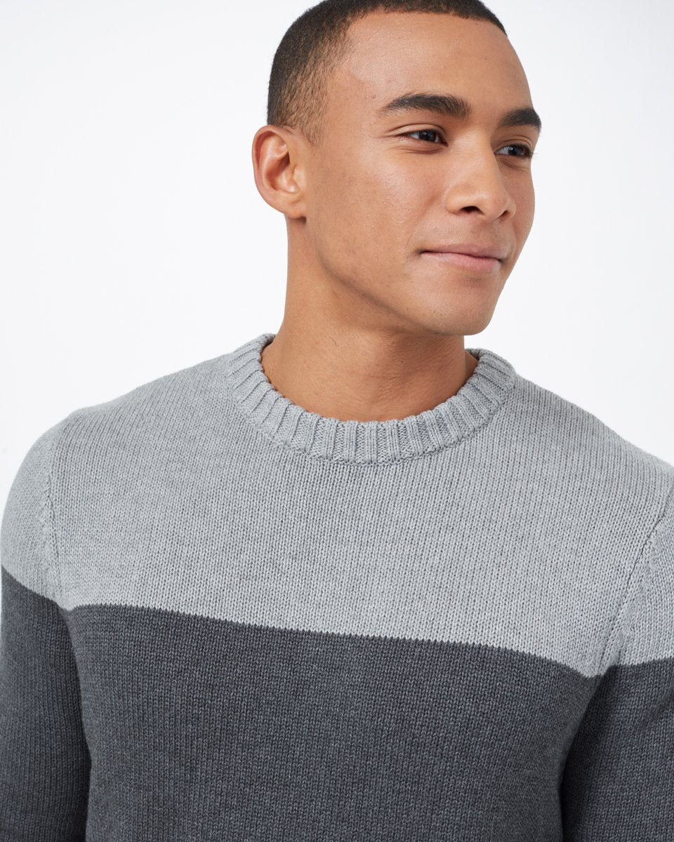 Black,Gray Men's Organic Cotton Striped Jumper