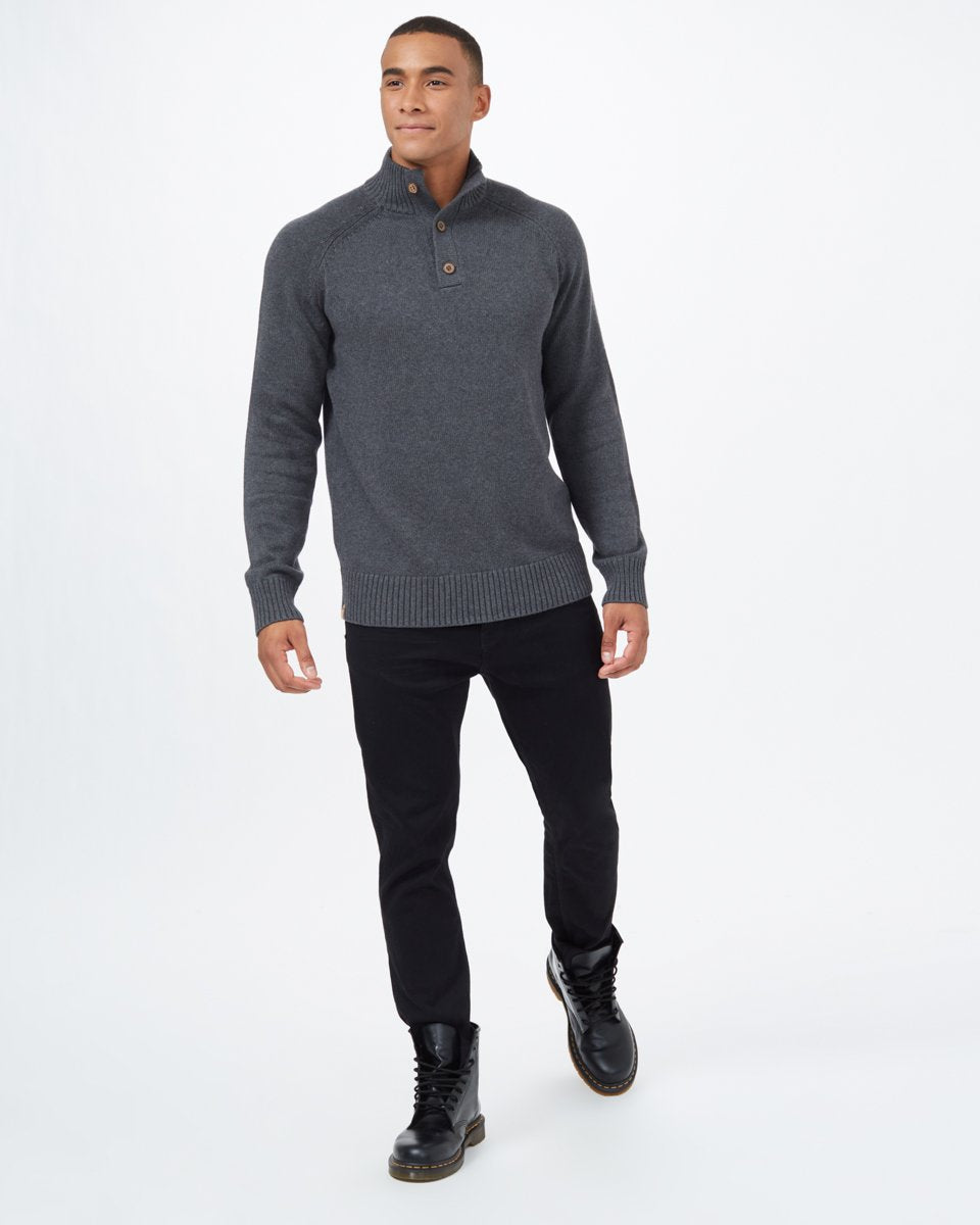 Blue Men's Button Knit Jumper